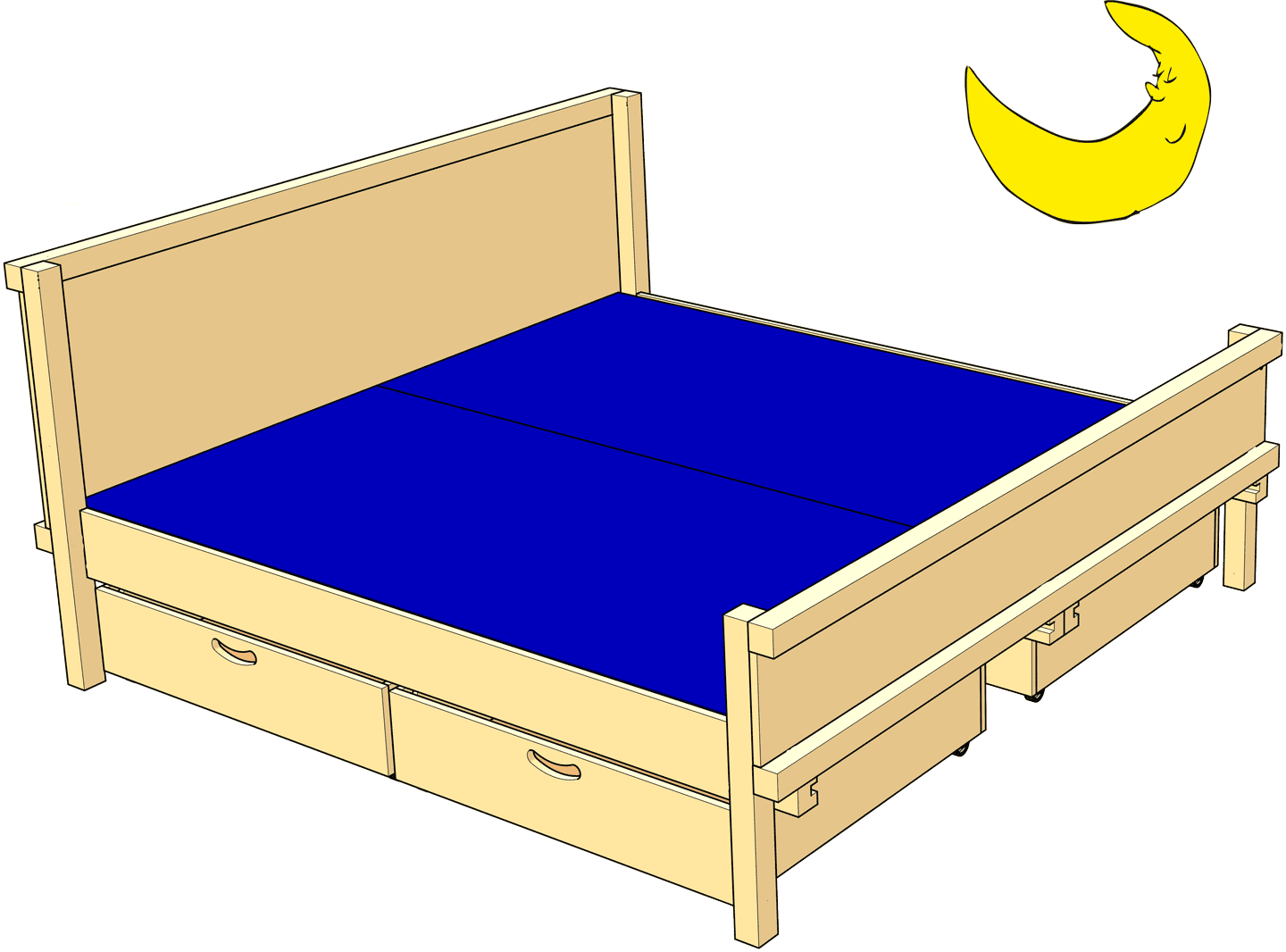 Eltern-Doppelbett, das Bett für Paare